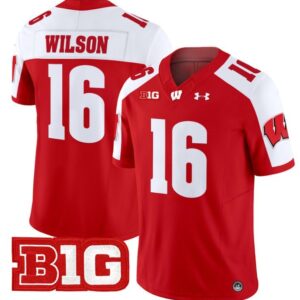 Russell Wilson  #16 Wisconsin Badgers Vapor  Stitched Red Alternate