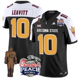 Sam Leavitt  #10 Arizona State Peach Bowl Patch  V2 Black Alternate