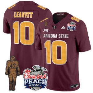 Sam Leavitt  #10 Arizona State Peach Bowl Patch  V2 Maroon