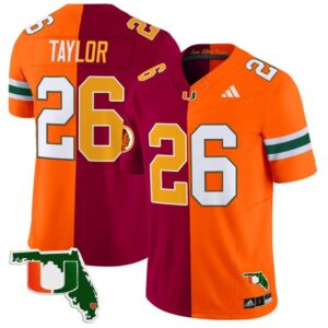 Sean Taylor  #26 Miami Hurricanes Split Vapor   Stitched