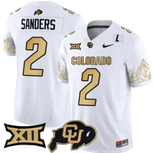 Shedeur Sanders Jersey #2 Colorado Buffaloes Vapor Limited Football White Limited