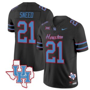 Stacy Sneed  #21 Houston Cougars Oilers   Stitched Black