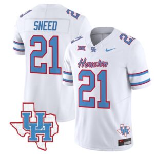 Stacy Sneed  #21 Houston Cougars Oilers College   Stitched White