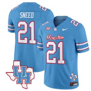 Stacy Sneed  #21 Houston Cougars Oilers Vapor   Stitched Blue