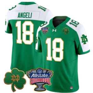Steve Angeli  #18 Notre Dame 2024 Sugar Bowl Patch  Green Alternate