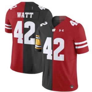 T.J. Watt  #42 Wisconsin Badgers Split Vapor   Stitched