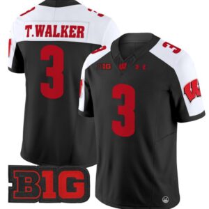 Tawee Walker  #3 Wisconsin Badgers Vapor  Stitched Black Alternate