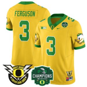 Terrance Ferguson  #3 Oregon Ducks 2024 Big Ten Champions  Yellow