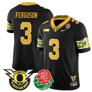Terrance Ferguson  #3 Oregon Ducks 2024 Rose Bowl Patch  Black