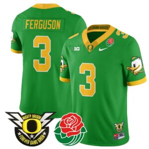 Terrance Ferguson  #3 Oregon Ducks 2024 Rose Bowl Patch N1  Green
