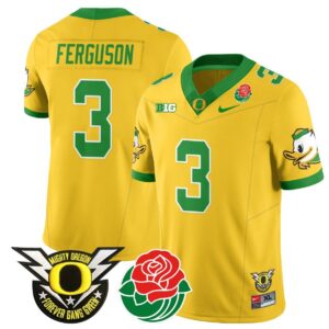 Terrance Ferguson  #3 Oregon Ducks 2024 Rose Bowl Patch N1  Yellow