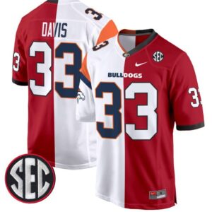 Terrell Davis  #33 Georgia Bulldogs Split  Game All Stitched