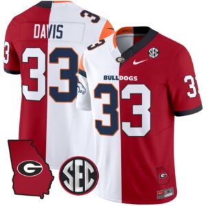 Terrell Davis  #33 Georgia Bulldogs Split Vapor  Stitched