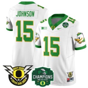 Tez Johnson  #15 Oregon Ducks 2024 Big Ten Champions  White