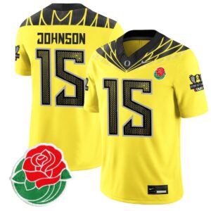 Tez Johnson  #15 Oregon Ducks Rose Bowl Patch Vapor  Yellow