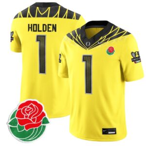 Traeshon Holden  #1 Oregon Ducks Rose Bowl Patch Vapor  Yellow