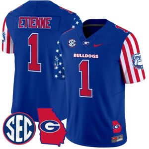 Trevor Etienne  #1 Georgia Bulldogs American Style Vapor   Stitched Royal
