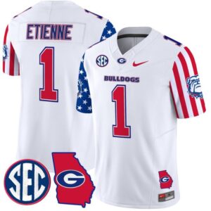 Trevor Etienne  #1 Georgia Bulldogs American Style Vapor   Stitched White