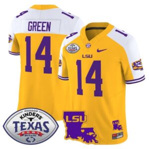Trey'Dez Green  #14 LSU Tigers 2024 Texas Bowl  Gold Alternate