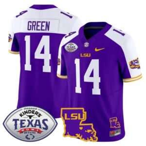 Trey'Dez Green  #14 LSU Tigers 2024 Texas Bowl  Purple Alternate