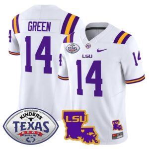 Trey'Dez Green  #14 LSU Tigers 2024 Texas Bowl  White