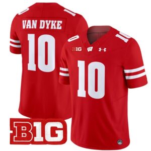 Tyler Van Dyke  #10 Wisconsin Badgers Vapor  Stitched Red