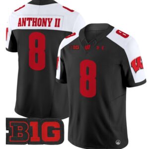 Vinny Anthony II  #8 Wisconsin Badgers Vapor  Stitched Black Alternate