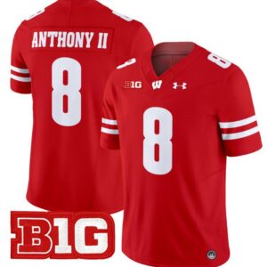 Vinny Anthony II  #8 Wisconsin Badgers Vapor  Stitched Red