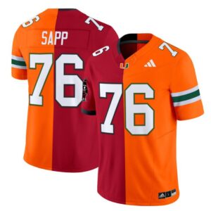 Warren Sapp  #76 Miami Hurricanes Split Vapor  V2  Stitched