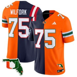 Wilfork  #75 Miami Hurricanes Split Vapor   Stitched