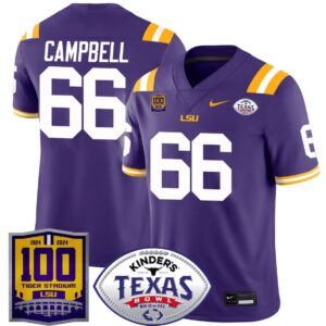 Will Campbell  #66 LSU Tigers Texas Bowl Patch  Purple