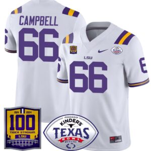 Will Campbell  #66 LSU Tigers Texas Bowl Patch  White