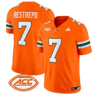 Xavier Restrepo  #7 Miami Hurricanes Vapor  Stitched Orange