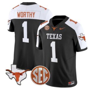 Xavier Worthy  #1 Texas Longhorns State  Stitched Black Alternate