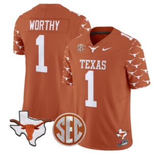 Xavier Worthy  #1 Texas Longhorns State  Stitched Texas Orange