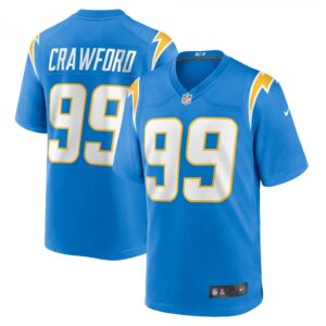 Aaron Crawford Powder Blue Los Angeles Chargers Home Game Player