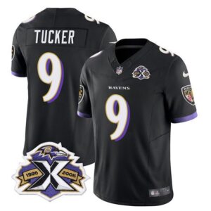 Baltimore Ravens Justin Tucker Black 2023 F.U.S.E With Patch Throwback Vapor Limited Stitched