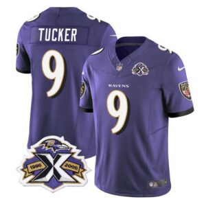Baltimore Ravens Justin Tucker Purple 2023 F.U.S.E With Patch Throwback Vapor Limited Stitched