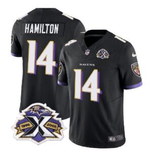 Baltimore Ravens Kyle Hamilton Black 2023 F.U.S.E With Patch Throwback Vapor Limited Stitched