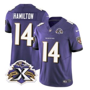 Baltimore Ravens Kyle Hamilton Purple 2023 F.U.S.E With Patch Throwback Vapor Limited Stitched