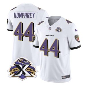 Baltimore Ravens Marlon Humphrey White 2023 F.U.S.E With Patch Throwback Vapor Limited Stitch