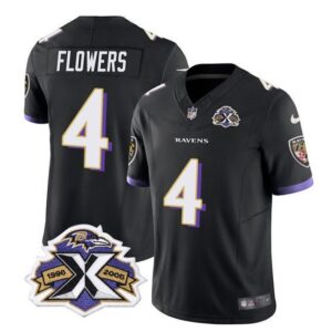 Baltimore Ravens Zay Flowers Black 2023 F.U.S.E With Patch Throwback Vapor Limited Stitched Je
