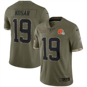 Bernie Kosar Cleveland Browns 2022 Salute To Service Retired Player Limited  - Olive