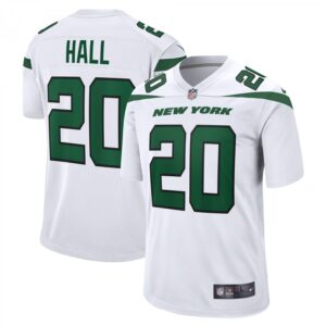 Breece Hall White New York Jets Away Game Player