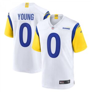 Byron Young Los Angeles Rams Team Game  - White