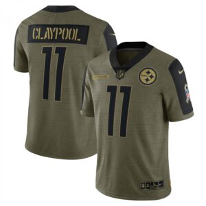 Chase Claypool Pittsburgh Steelers 2021 Salute To Service Limited Player  - Olive