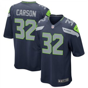 Chris Carson Navy Seattle Seahawks Game Player
