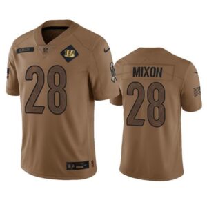 Cincinnati Bengals Joe Mixon 2023 Brown Salute To Service Limited Stitched