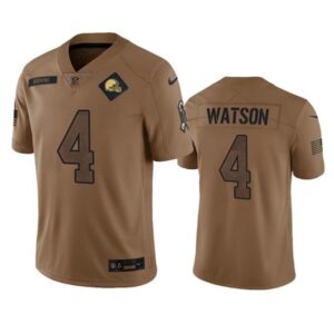 Cleveland Browns Deshaun Watson 2023 Brown Salute To Service Limited Stitched