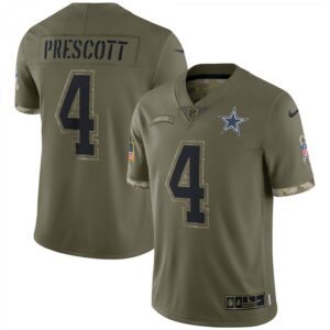 Dak Prescott Dallas Cowboys 2022 Salute To Service Limited  - Olive